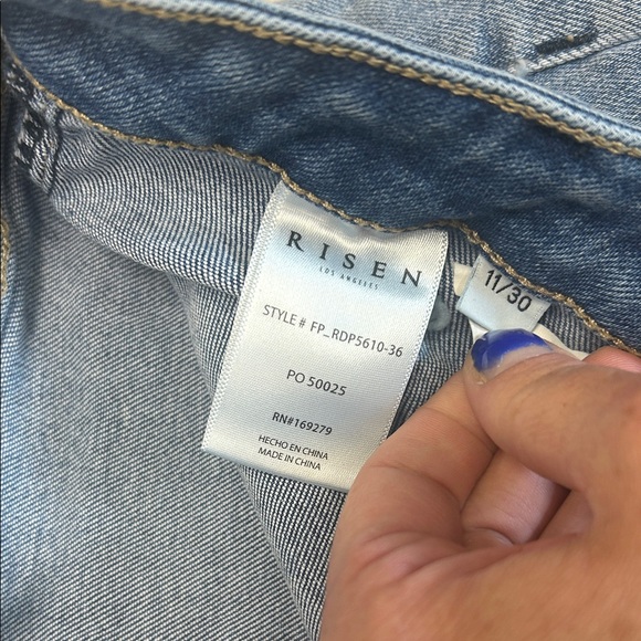 Women's Blue Straight Leg Jeans - Picture 3 of 5